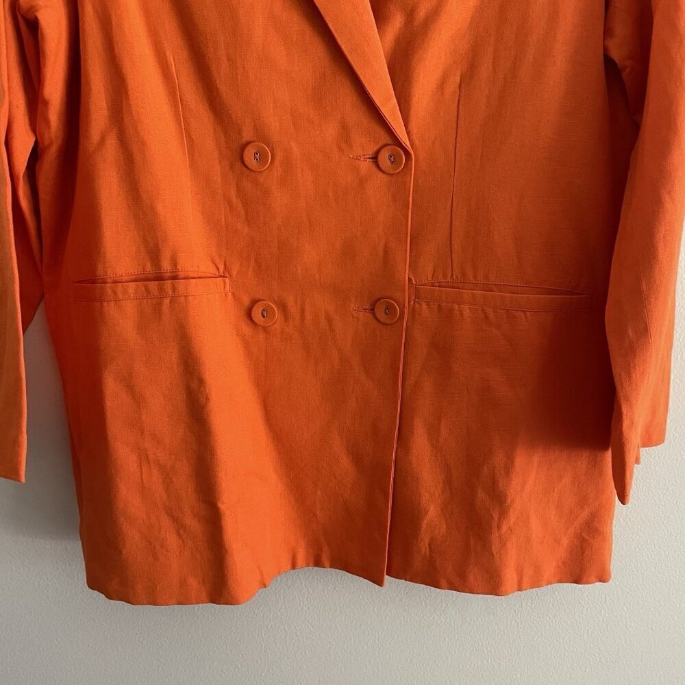 Cleobella Women S Tigerlily Orange Linen Cotton Oversized Prescott Jacket NWT - Picture 3 of 13